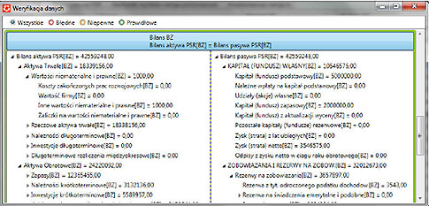 Cash Flow System Przykład wariantu dla PSR, Rachunek wyników wersja porównawcza